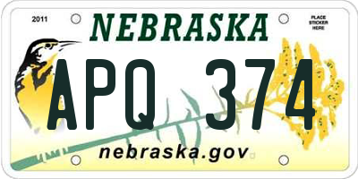 NE license plate APQ374