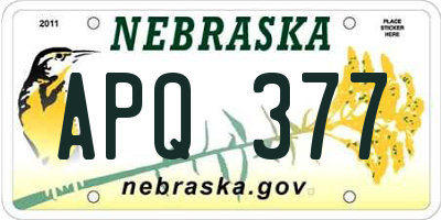 NE license plate APQ377