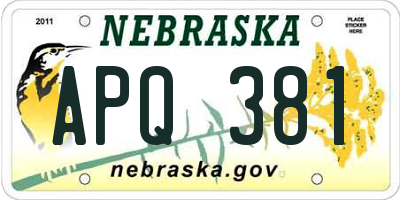 NE license plate APQ381
