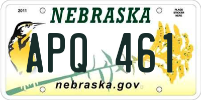 NE license plate APQ461