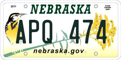 NE license plate APQ474