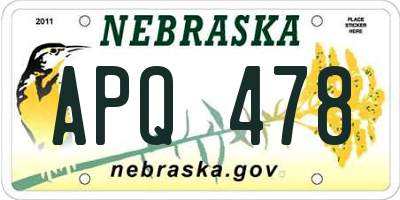 NE license plate APQ478