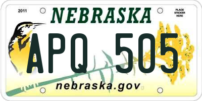 NE license plate APQ505