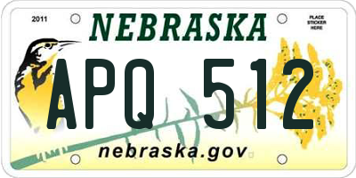 NE license plate APQ512