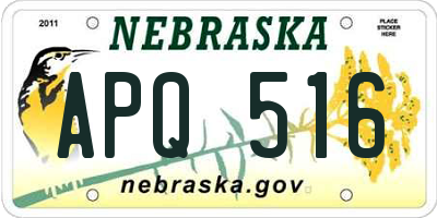 NE license plate APQ516