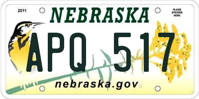 NE license plate APQ517