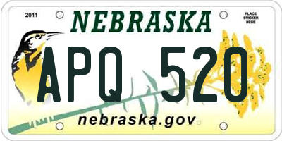 NE license plate APQ520