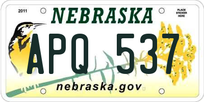 NE license plate APQ537
