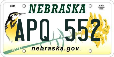 NE license plate APQ552