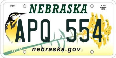 NE license plate APQ554