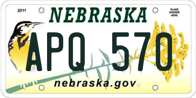 NE license plate APQ570