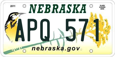 NE license plate APQ571