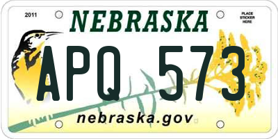 NE license plate APQ573