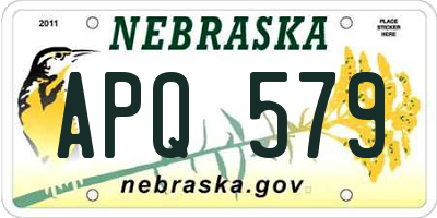 NE license plate APQ579