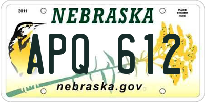 NE license plate APQ612