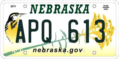 NE license plate APQ613