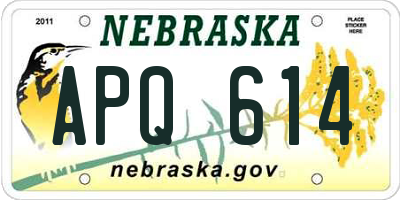 NE license plate APQ614