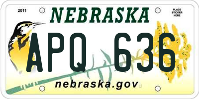 NE license plate APQ636