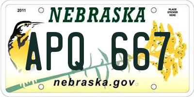 NE license plate APQ667