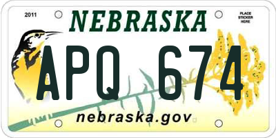 NE license plate APQ674