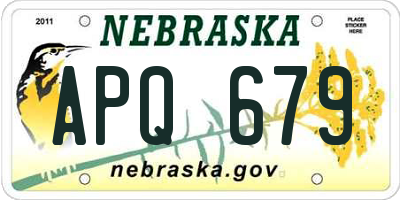 NE license plate APQ679