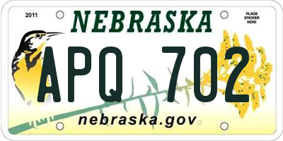 NE license plate APQ702