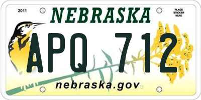 NE license plate APQ712
