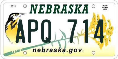 NE license plate APQ714