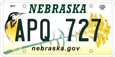 NE license plate APQ727