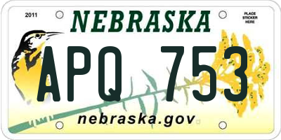 NE license plate APQ753