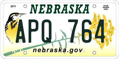 NE license plate APQ764