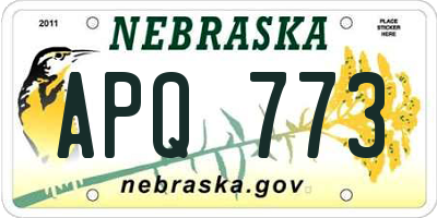 NE license plate APQ773