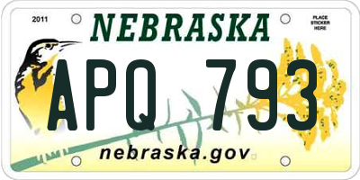 NE license plate APQ793