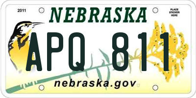NE license plate APQ811
