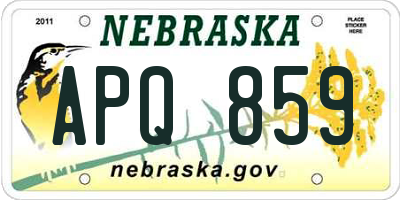 NE license plate APQ859