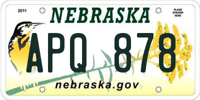 NE license plate APQ878