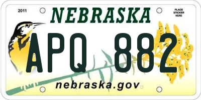 NE license plate APQ882