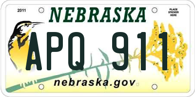 NE license plate APQ911
