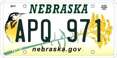 NE license plate APQ971