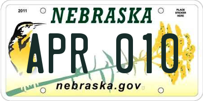NE license plate APR010