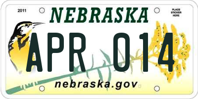 NE license plate APR014