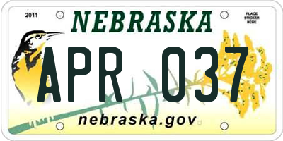 NE license plate APR037