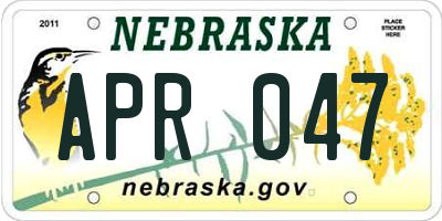 NE license plate APR047