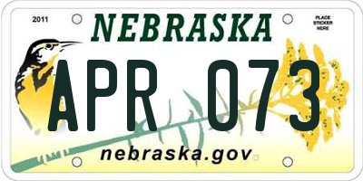 NE license plate APR073