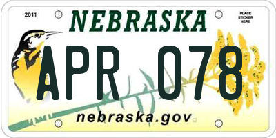 NE license plate APR078