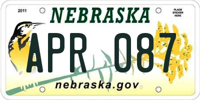 NE license plate APR087