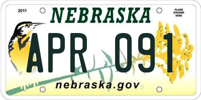 NE license plate APR091