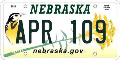 NE license plate APR109