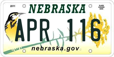 NE license plate APR116