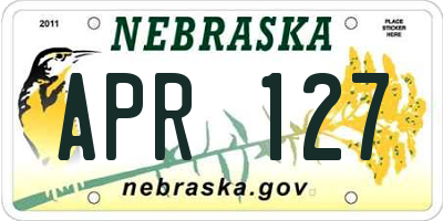 NE license plate APR127